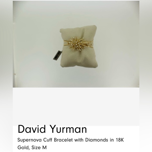 David Yurman supernova cuff bracelet with diamond in 18 k gold size M - Picture 8 of 16